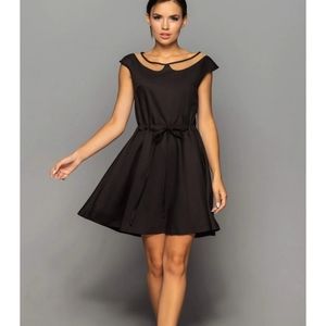 Tavrovska Mini Fit and Flare with Tulle Collar Dress